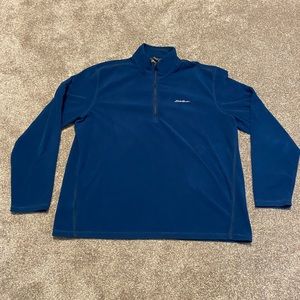 Eddie Bauer Blue Fleece Pullover Quarterzip Size XL